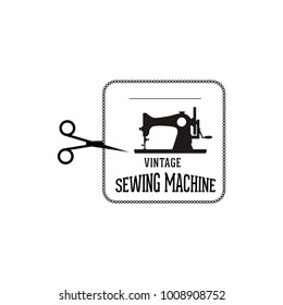 Sewing machine isolated on white background. Vector illustration for tailor shop or sewing.