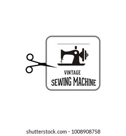 Sewing machine isolated on white background. Vector illustration for tailor shop or sewing.