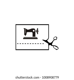 Sewing machine isolated on white background. Vector illustration for tailor shop or sewing.
