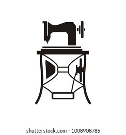 Sewing machine isolated on white background. Vector illustration for tailor shop or sewing.