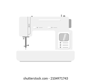 Sewing machine isolated on white background. Cartoon flat style. Vector illustration