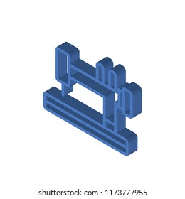 Sewing machine isometric left top view 3D icon