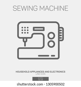Sewing machine line icon