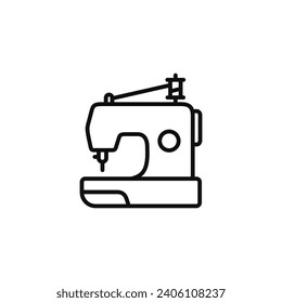 Sewing machine line icon isolated on white background