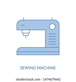 Sewing machine line icon, outline vector sign, linear

