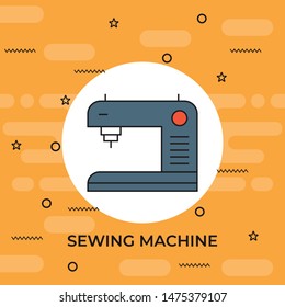 Sewing machine line icon, outline vector sign, linear