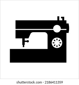 Icono de línea de la máquina de coser, símbolo del vector de contorno aislado en fondo blanco. Símbolo, ilustración del logotipo. Editable