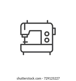 Sewing machine line icon, outline vector sign, linear style pictogram isolated on white. Symbol, logo illustration. Editable stroke