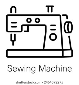Sewing machine line icon is up for premium use  