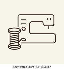 Sewing machine line icon. Sewing, thread, sewing machine. Fashion industry concept. Vector illustration can be used for topics like business, fashion, marketing