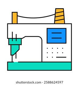 sewing machine line icon vector. sewing machine sign. isolated symbol illustration