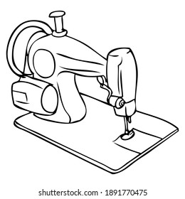 Sewing Machine Line Vector Illustrationisolated On Stock Vector ...