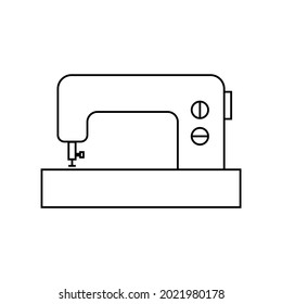 sewing machine. linear icon, black lines on a white background. vector illustration.

