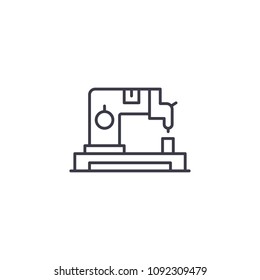 Sewing machine linear icon concept. Sewing machine line vector sign, symbol, illustration.