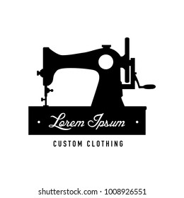 Set Collection Vintage Sewing Machine Logo Stock Vector (Royalty Free ...