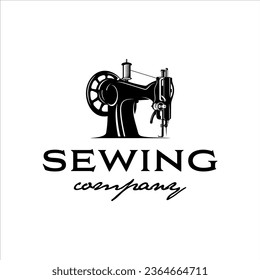 Sewing machine logo with classic style design