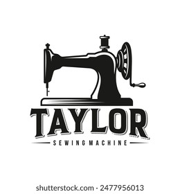 Sewing Machine Logo design concept, Tailor Sewing vector, Fashion Simple Design Template, Vector Illustration