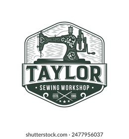 Sewing Machine Logo design concept, Tailor Sewing vector, Fashion Simple Design Template, Vector Illustration