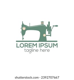 Sewing machine logo design handmade workshop for tailors, sewing shops and clothing repairs