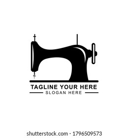 sewing machine logo design. Tailor Shop logo icon.