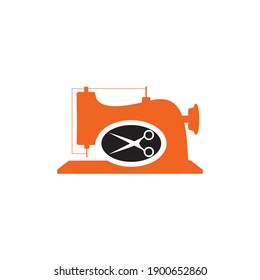 Sewing machine logo design template for tailor shop