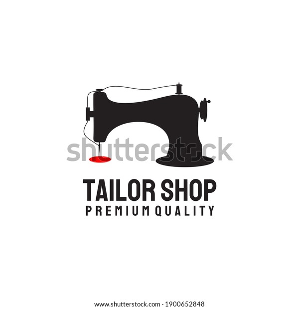 Sewing Machine Logo Design Template Tailor Stock Vector (Royalty Free ...