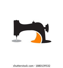 Sewing machine logo design vector template