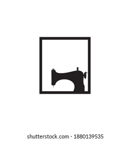 Sewing machine logo design vector template