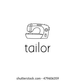 sewing machine logo graphic design concept. Editable sewing machine element, can be used as logotype, icon, template in web and print 