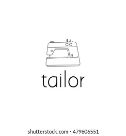 sewing machine logo graphic design concept. Editable sewing machine element, can be used as logotype, icon, template in web and print 