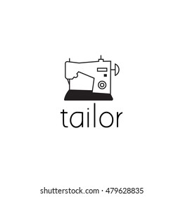 sewing machine logo graphic design concept. Editable sewing machine element, can be used as logotype, icon, template in web and print