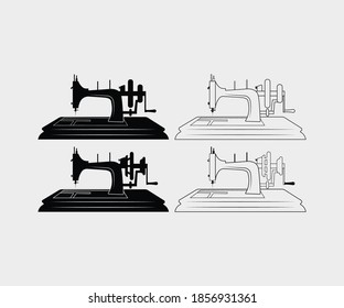 Sewing machine logo template. Tailor vector design. Vector illustration for tailor shop or sewing. Simple illustration logo vector icon symbol design.  