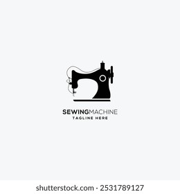 Sewing machine logo. Textile logo. Custom vector logo template.