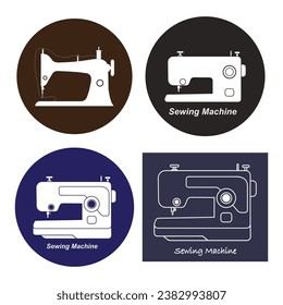 Sewing machine logo vector illustration design