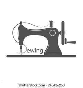 Sewing Machine Logo - Vector Symbol Or Icon