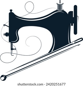 Sewing machine and needle, design for sewing and cutting