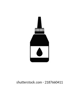 sewing machine oil icon in black flat glyph, filled style isolated on white background