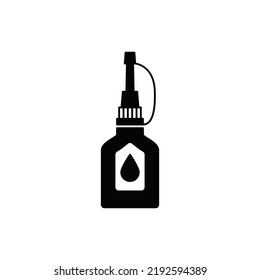 sewing machine oil icon in black flat glyph, filled style isolated on white background