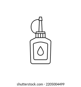 sewing machine oil icon in line style icon, isolated on white background