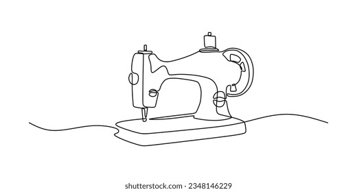 Máquina de coser en línea de línea continua de arte de una sola línea