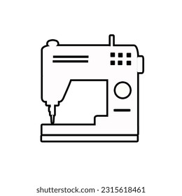 Sewing machine outline icon. Tailoring emblem. Vector illustration. 