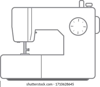 Sewing machine outline icon. It is vector illustration. 