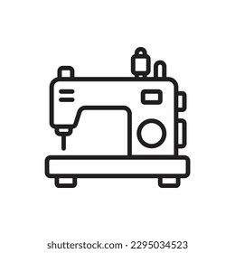 Sewing Machine Outline Icon Vector Illustrator