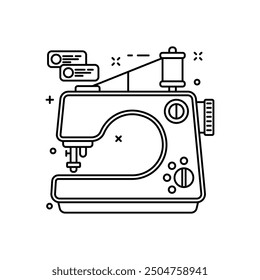 Sewing Machine Outline Icon, Vector illustration