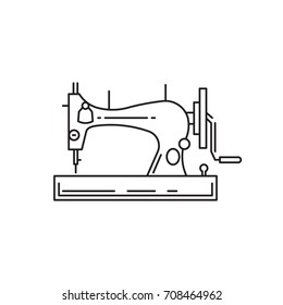 Sewing machine outline vector icon isolated on white background.