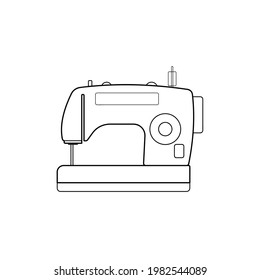 sewing machine outline vector illustration