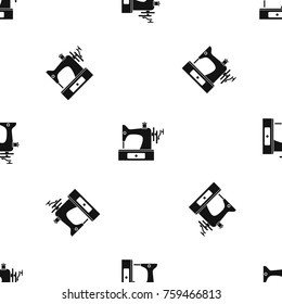 Sewing machine pattern repeat seamless in black color for any design. Vector geometric illustration