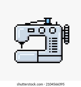 Sewing machine in pixel art style