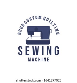 sewing machine, quilt, tailor logo Ideas. Inspiration logo design. Template Vector Illustration. Isolated On White Background