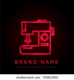 Sewing machine red chromium metallic logo